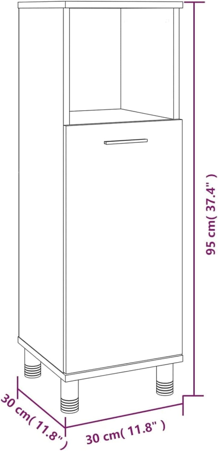 Tidyard Badezimmerschrank Badschrank Aufbewahrungsschrank Mit 3 Fächern und 1 Tür Unterstellschrank