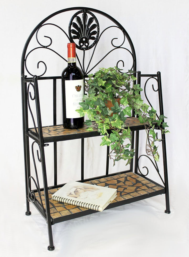 DanDiBo Regal Mosaik Metall 2 Ablagen Klein 12006 Bücherregal 80 cm Schmiedeeisen Badregal