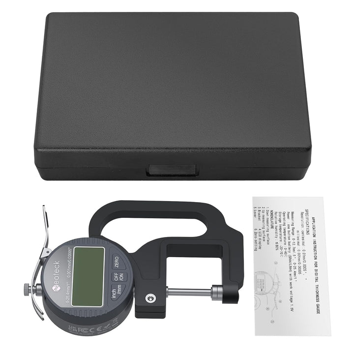 Neoteck Tragbares digitales Dickenmessgerät 0-25,4 mm Messbereich 0,001/0,00005 '' elektronischer Mi