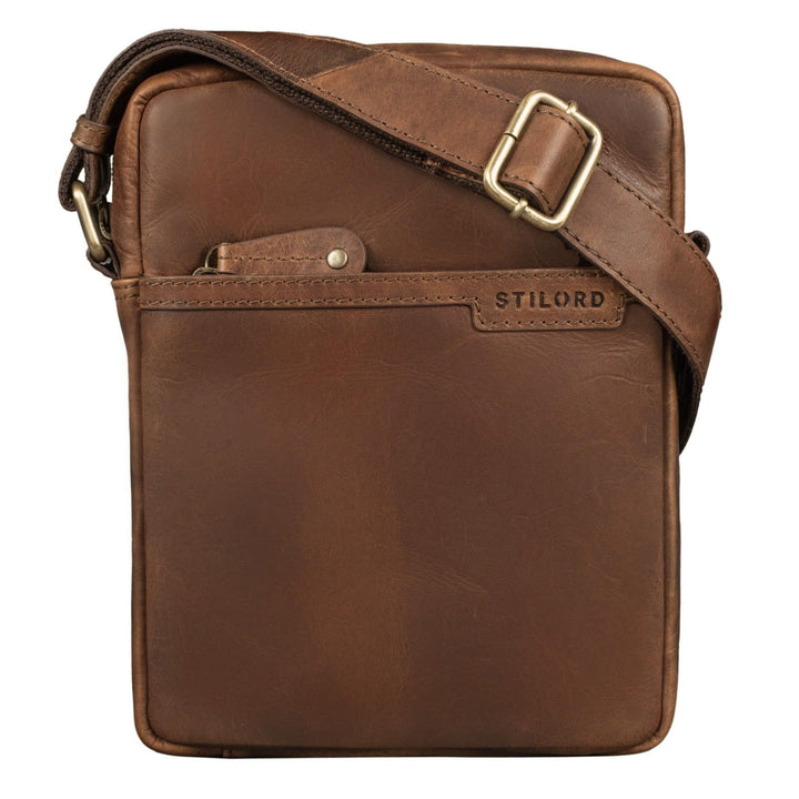 STILORD 'Blake' Herrentasche zum Umhängen Leder Kleine Schultertasche Männer 8 Zoll Messenger Bag DI