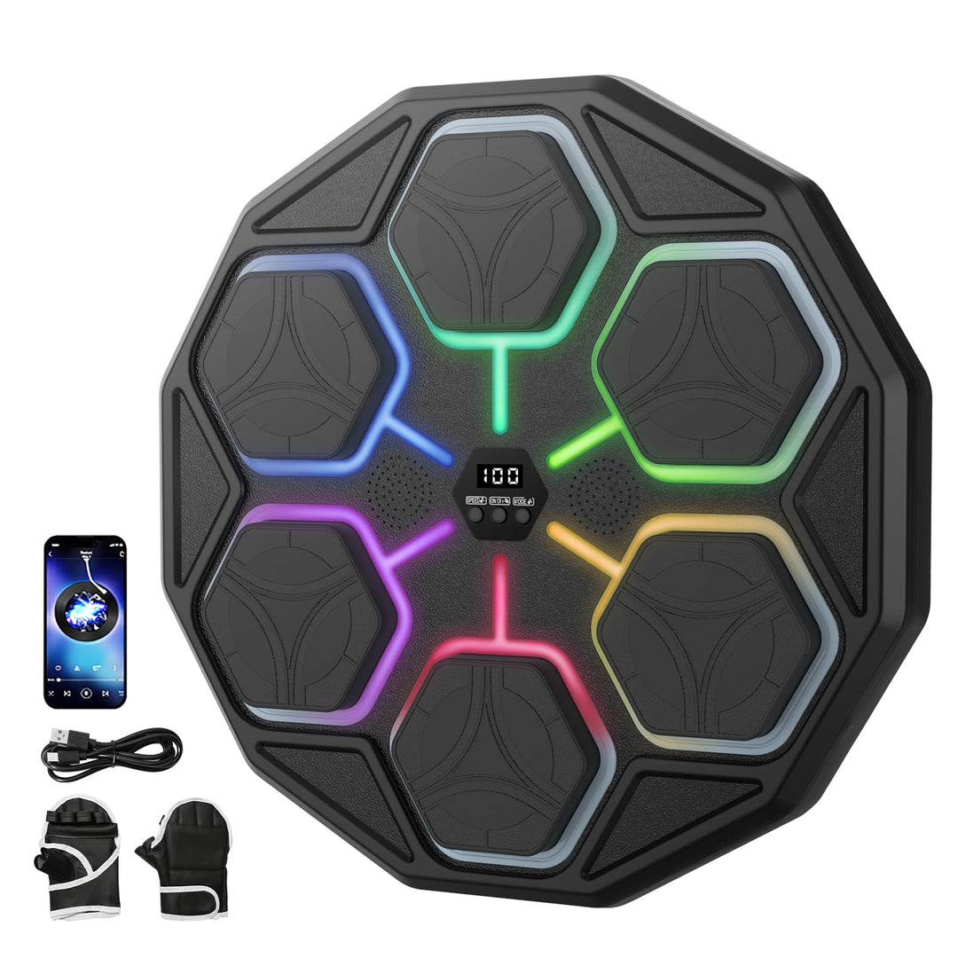 Music Boxing Machine, Elektronische Boxmaschine mit Musik, Bluetooth, 11 Geschwindigkeits, 3 Trainin
