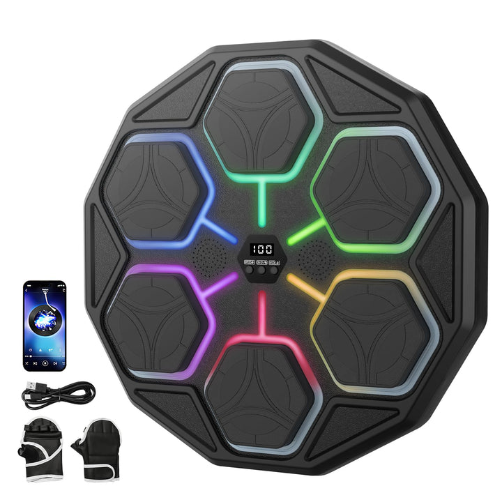 Music Boxing Machine, Elektronische Boxmaschine mit Musik, Bluetooth, 11 Geschwindigkeits, 3 Trainin