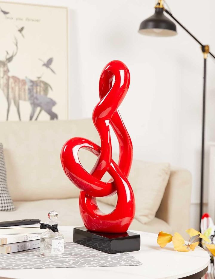 NENBOLEC Modern Skulptur Dekor Musik Note Statue Wohnzimmer Kunst Arts Polyresin Rot Geschenk 57cm,