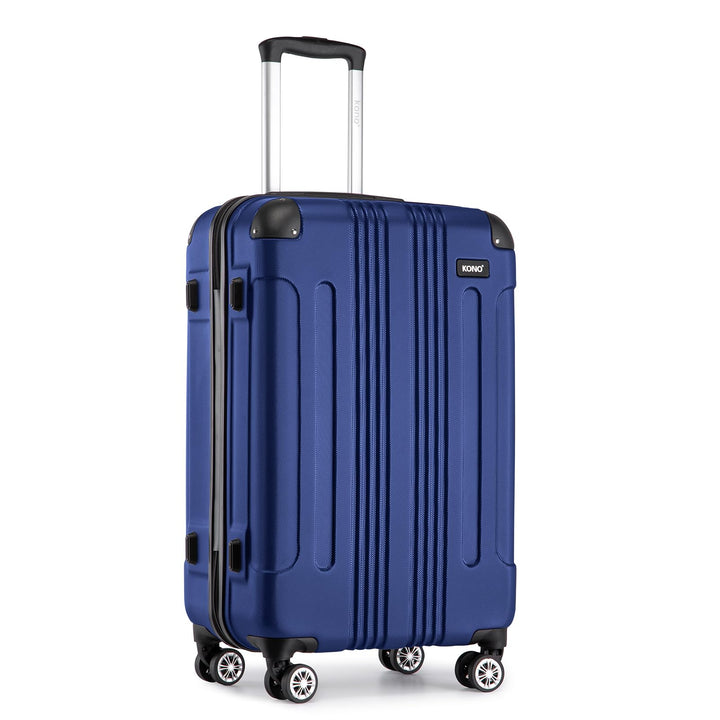 KONO Trolley Handgepäck Koffer 55x35x20cm Rollkoffer Reisekoffer mit 4 Rollen und Schloss (Navy Blau