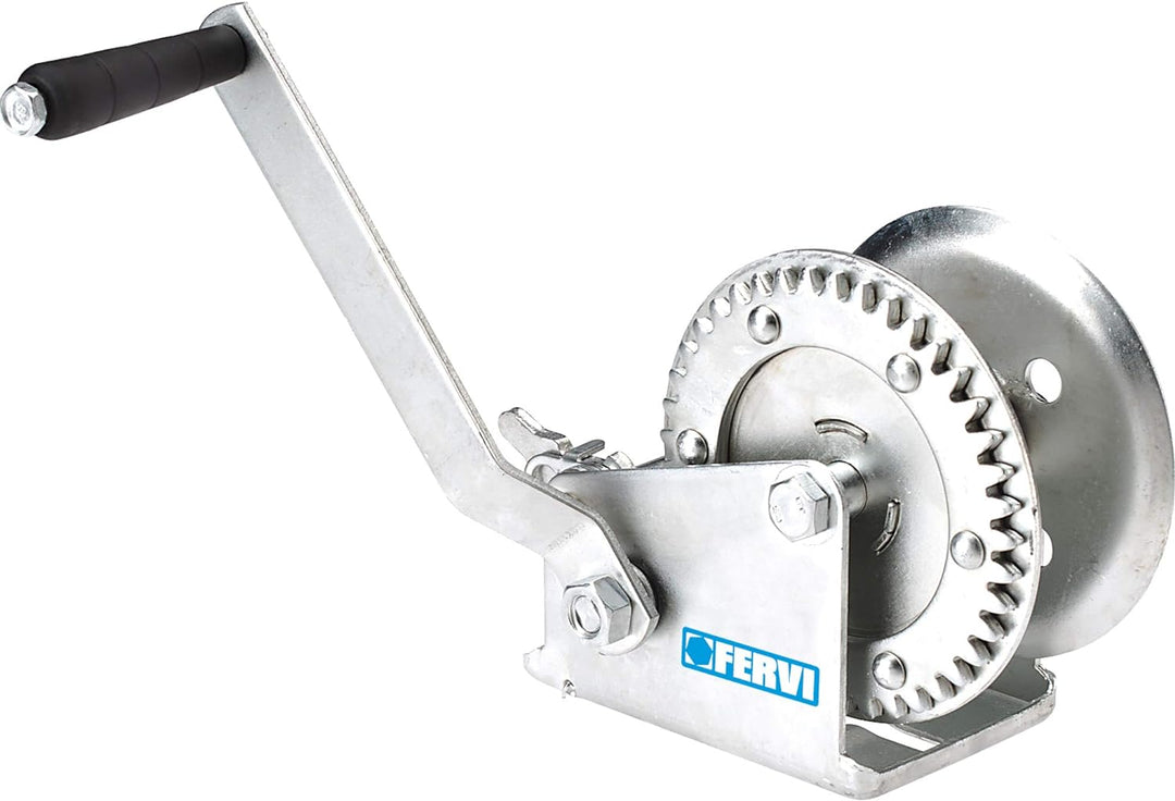 Fervi 0070 Handseilwinde, 545 kg, gold-silber