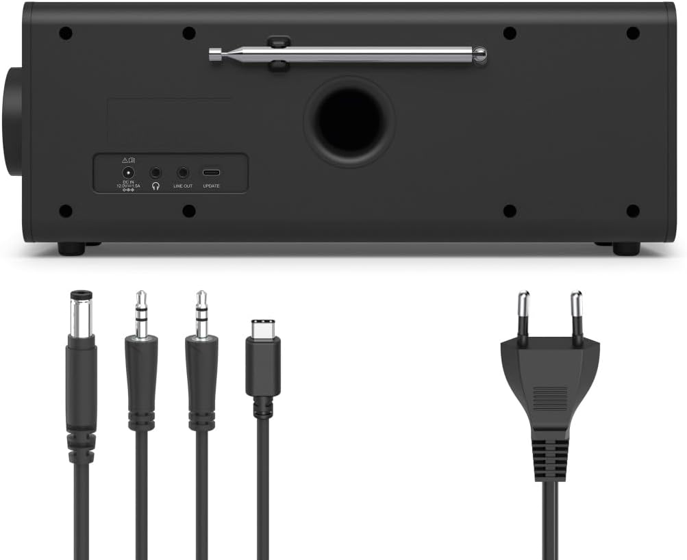Hama Digitalradio mit grossem Display, DAB+/FM/Bluetooth mit gutem Empfang Schwarz, Schwarz