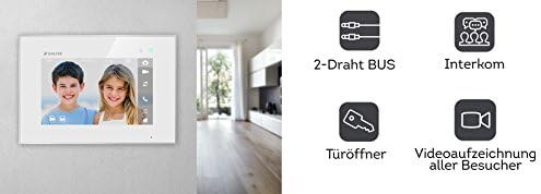 Balter Premium Video-Türsprechanlage mit Freisprechfunktion - Gegensprechanlage mit 7 Monitor - hoch