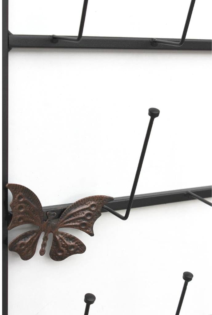 DanDiBo Tassenhalter Wand Schwarz Metall 60 cm 93850 Tassenhaken Küche Vintage Antik Becherhalter Ta