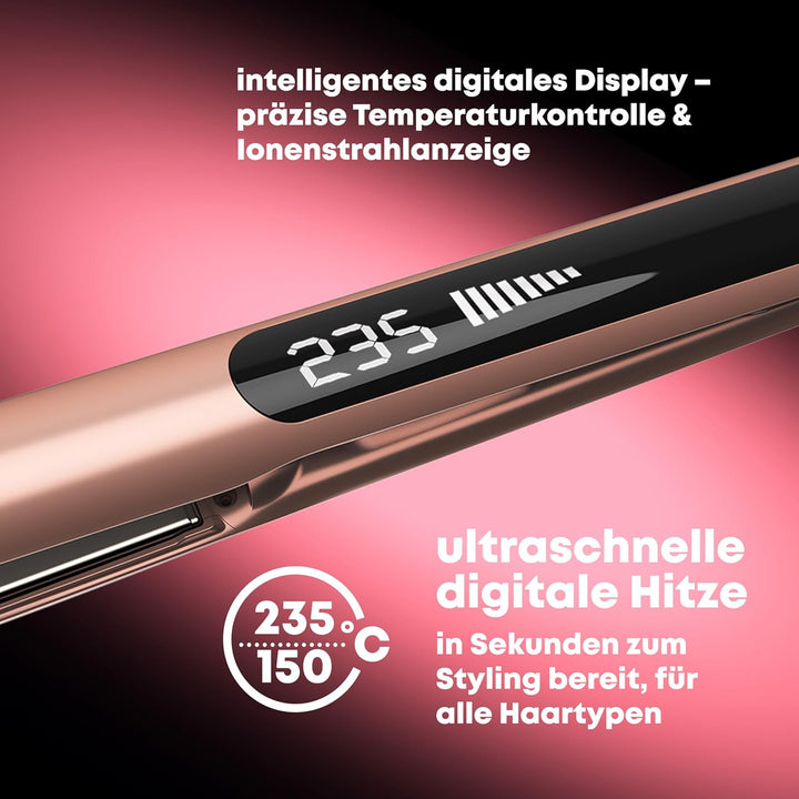 REVAMP Dynamic Radiance Straight & Style Ionen Glätteisen Keramik - extra lange Platten für One-Stro