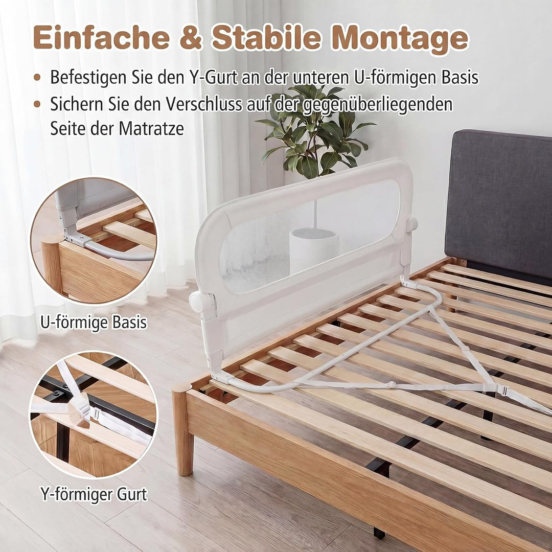 RELAX4LIFE Bettgitter Rausfallschutz, 120 x 60 cm, zusammenklappbares Bettschutzgitter, Kinderbettgi