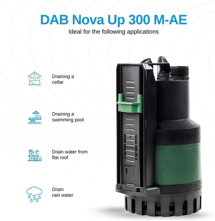 DAB Nova Up 300 M-AE Flachsauger-Tauchpumpe