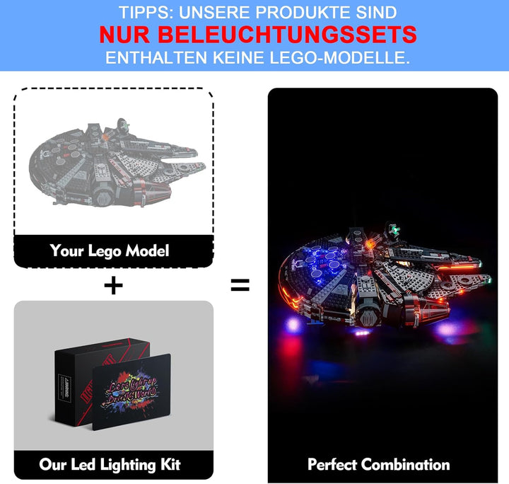 LocoLee Licht Set Compatible with Lego 75389 Dunkler Millennium Falke, Nur Lichter Set - Kein Modell