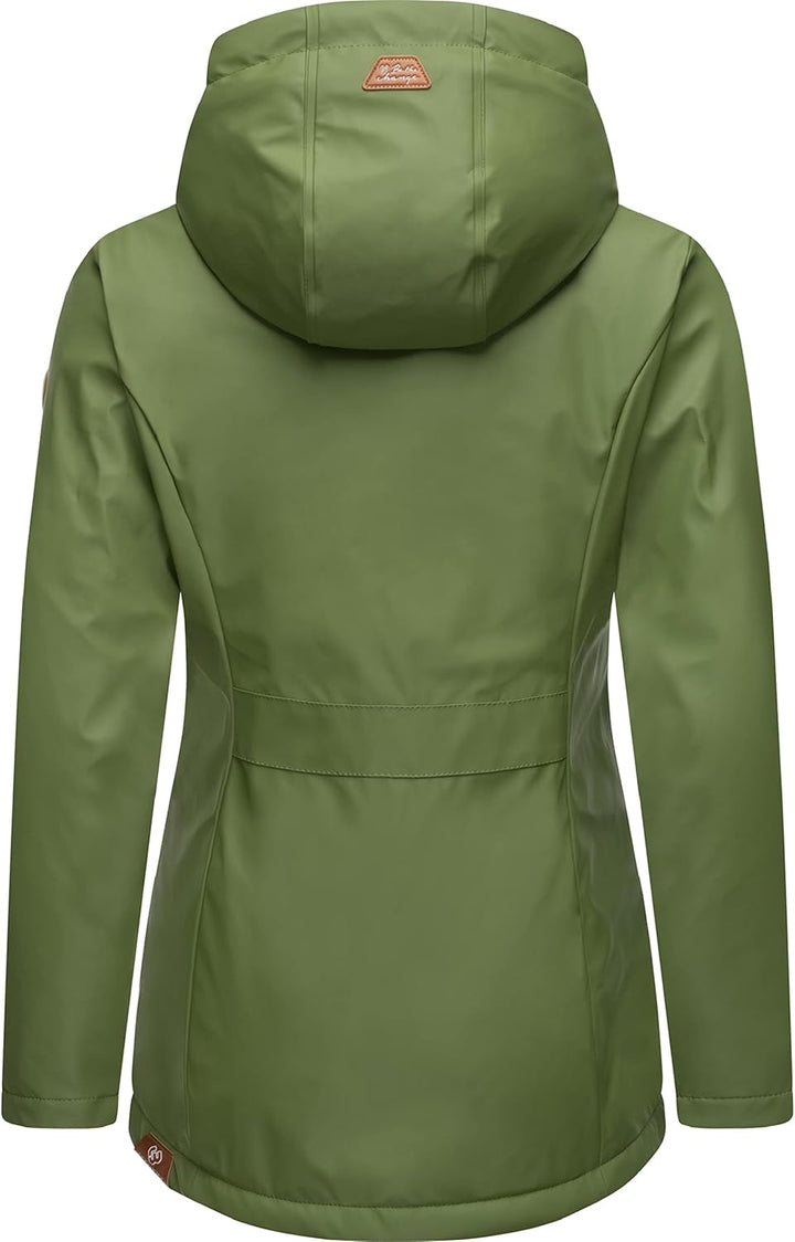Ragwear Damen Winterjacke kurze Regenjacke wasserdicht warm gefüttert mit Kapuze Marge XS-6XL L Oliv