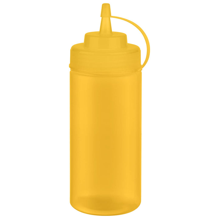 APS 93254 Quetschflasche, 6er Set Ø 7 cm, H: 20 cm, 490 ml Polyethylen, gelb mit Schraubdeckel mit V