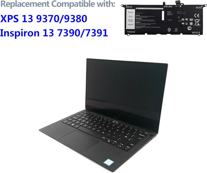 Swark Laptop Akku DXGH8 Replacement Komplett with XPS 13 9370 9380 Inspiron 13 7390 7391 2-in-1 5390
