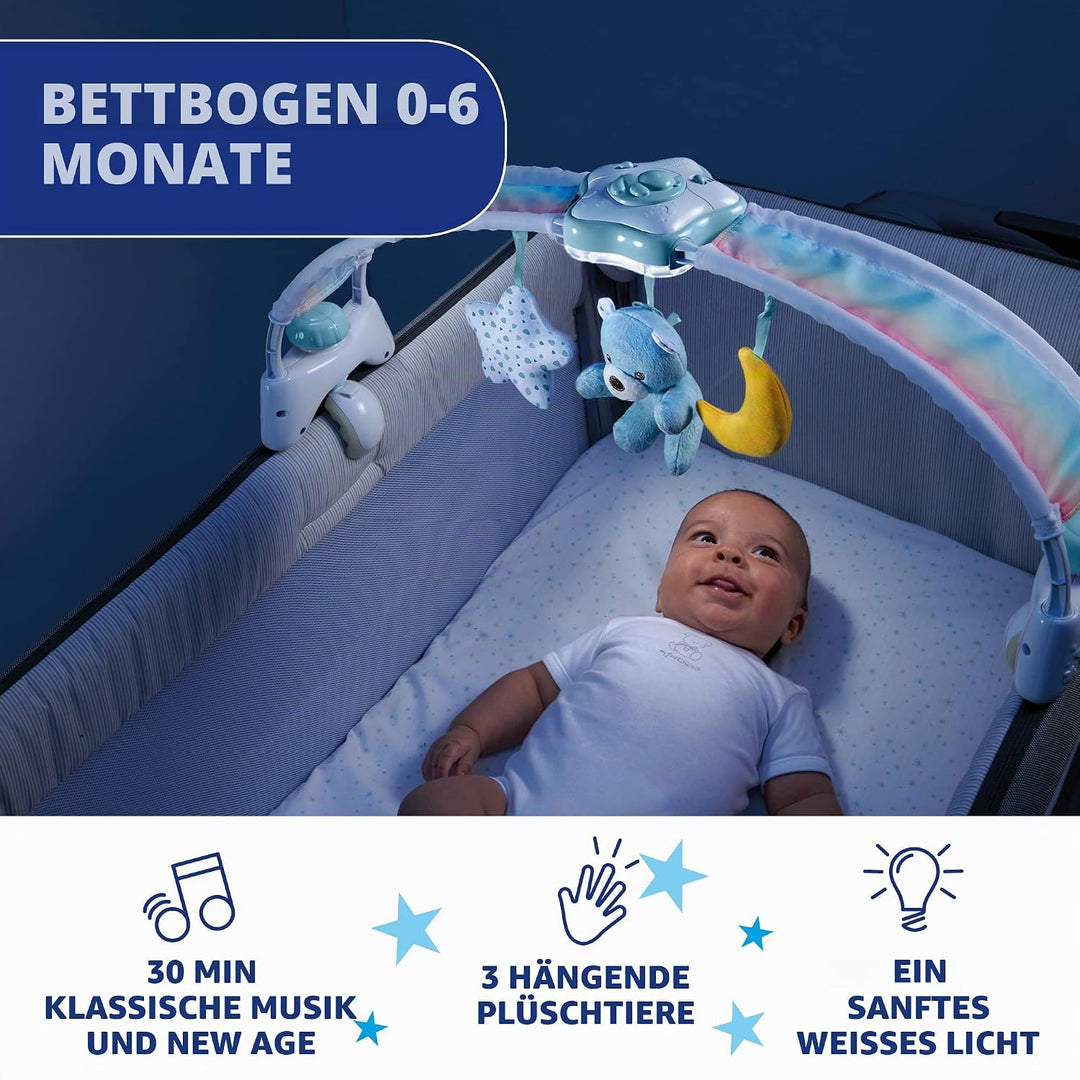 Chicco Regenbogen-Spielbogen für Kinderbett, 2in1 Evolutionskompatibel Next2Me, Babywanne mit Regenb
