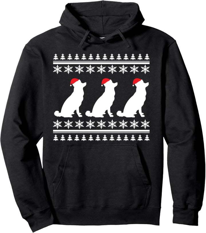 Lustiges Weihnachtsmann Hunde Schnee Hoodie Pullover Hoodie