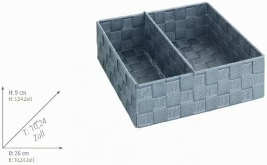 WENKO Küchenorganizer Adria Grau L 2 Fächer für getrennte Aufbewahrung Grau Grau 9 x 26 x 26 cm Sing