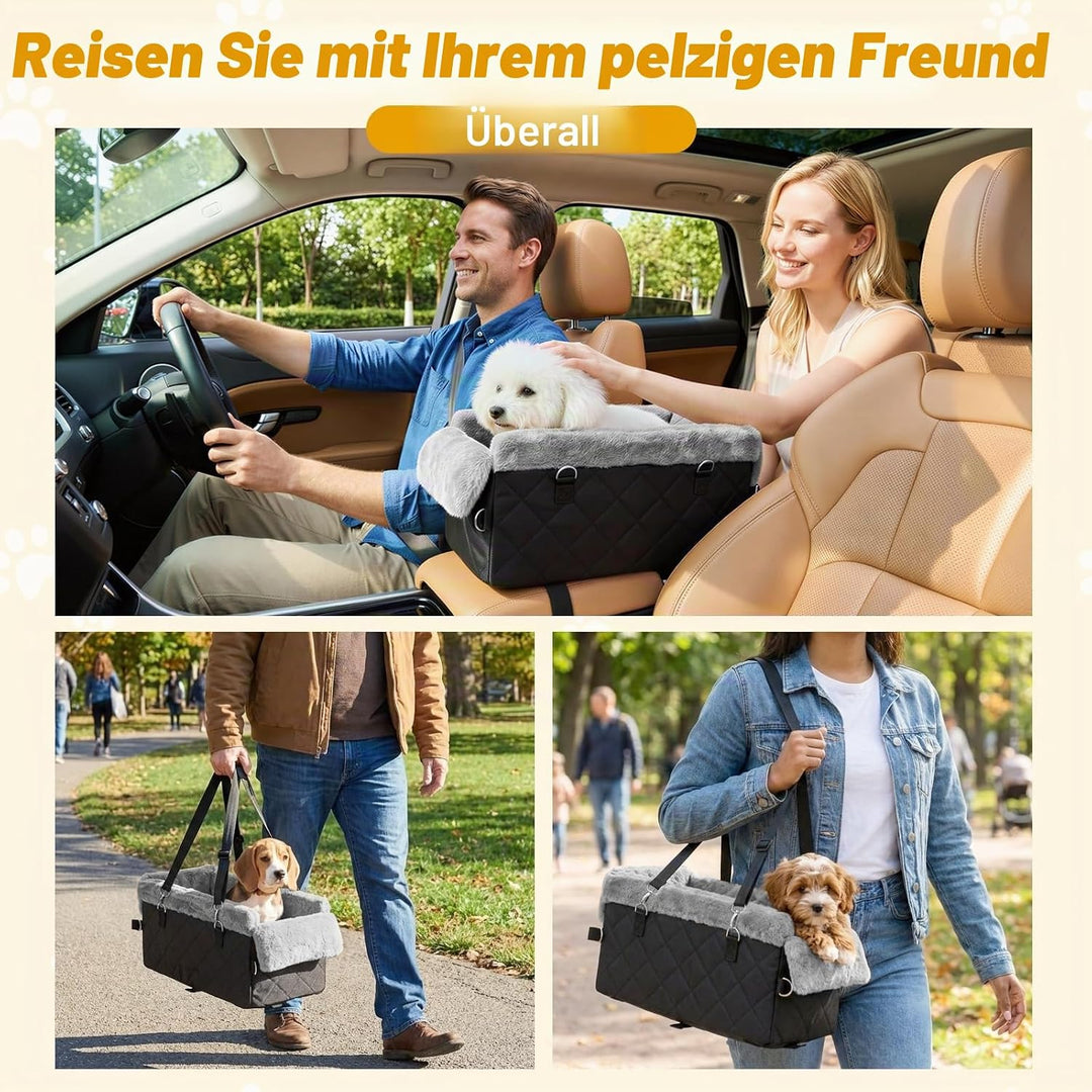 VavoPaw Verbessert Hundesitz für Mittelkonsole, rutschfest Hunde Autositze für Mittelkonsole mit sta