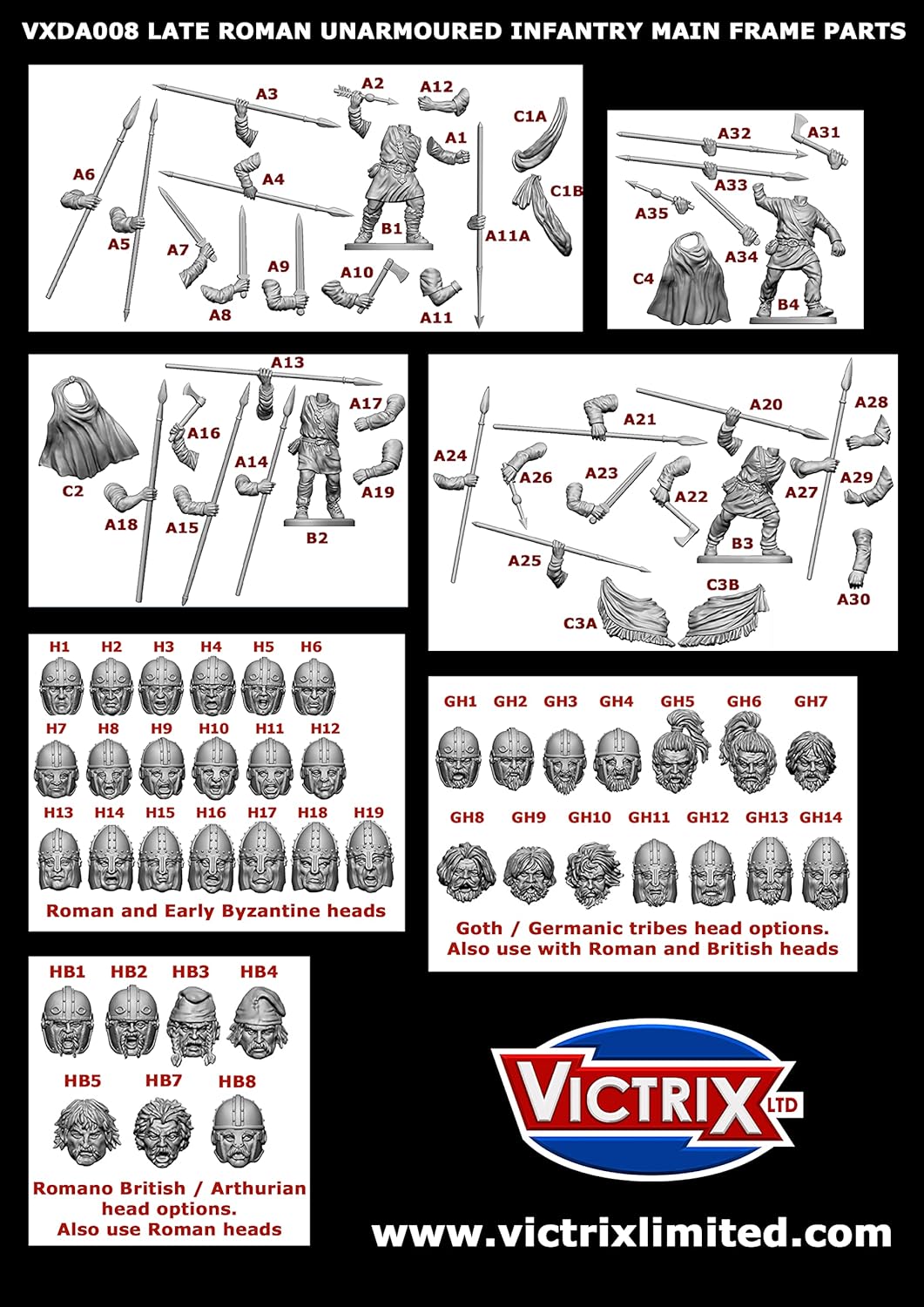 Victrix Ltd Spätrömische Infanterie, unbewaffnet