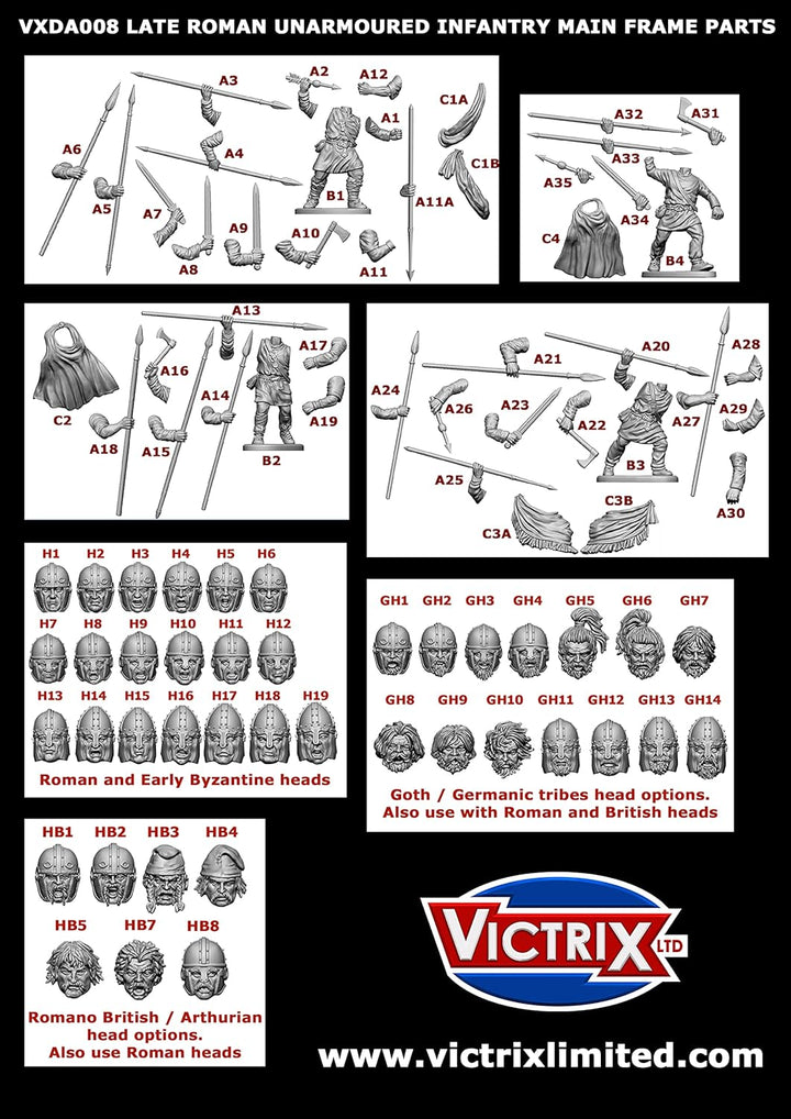 Victrix Ltd Spätrömische Infanterie, unbewaffnet
