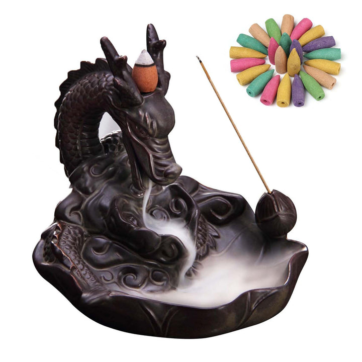 Räucherstäbchen Halter, Zuhause Räucherstäbchenhalter Drache Rückfluss Räuchergefäss mit 20PCs Rückf