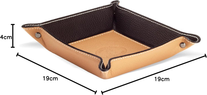 Luni Taschenleerer Leder, Handgearbeitet in klassischem italienischem Stil, Ordentlich Tablett, Hell
