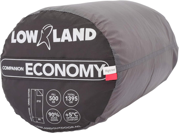 Lowland Outdoor Companion Economy Daunen Deckenschlafsäcke, Rot, 210x80 cm
