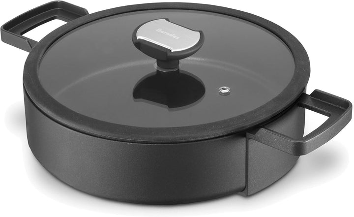 Berndes 035100 Double Round Kochgeschirrset, Kochtopf, 24 cm und Schmorkasserolle mit Glasdeckel, 24