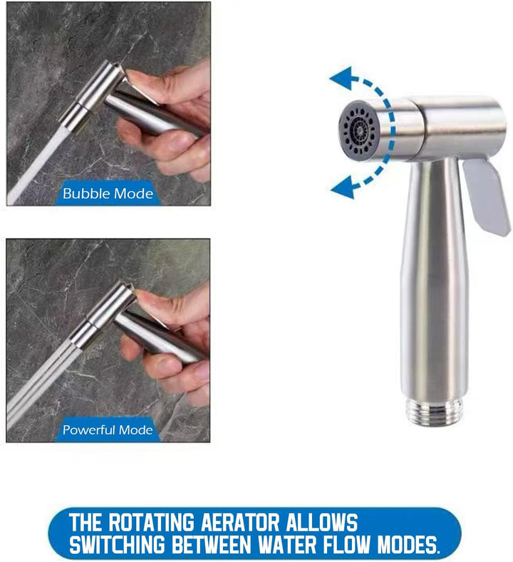 Bidet-Handbrause, Dualer Schalter Dualer Modus Hand Gehalten Bidet Sprayer Edelstahl Sprayer mit 49-