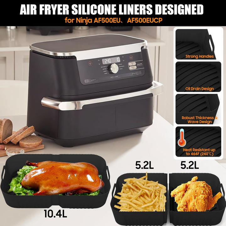 18 Stück Heissluftfritteuse Zubehör | Airfryer Zubehör für Ninja Foodi Flexdrawer 10,4 L Heissluftfr