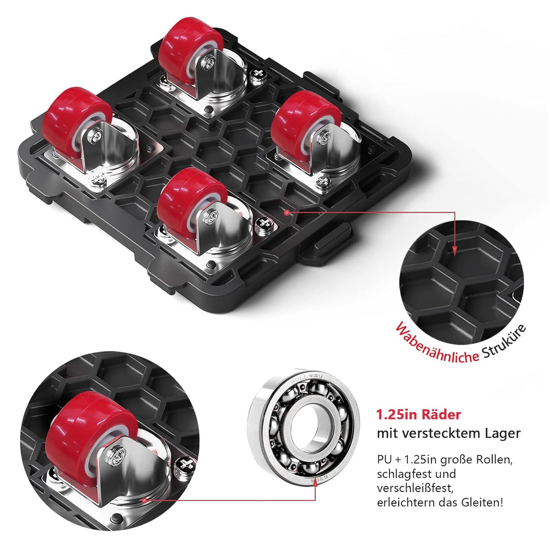 ONEON Möbel Transportroller Set, Stück Möbel Gleitsystem mit Möbelheber, Möbeltransport Set mit Möbe