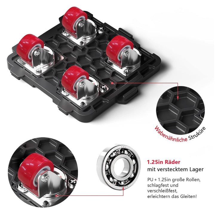 ONEON Möbel Transportroller Set, Stück Möbel Gleitsystem mit Möbelheber, Möbeltransport Set mit Möbe