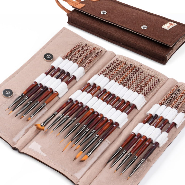 Golden Maple Miniature Paint Brushes – 20PC Professional Micro Detail Brush Set for Models, Tabletop