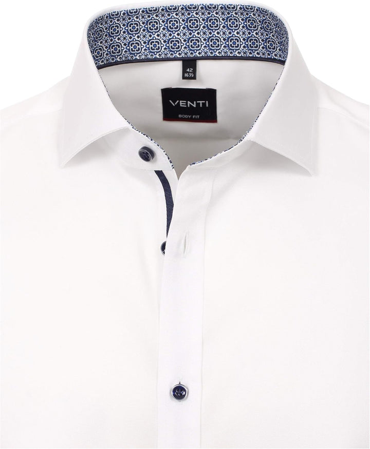 Venti - Body Fit - Bügelleichtes Herren Langarm Hemd (103522800), Grösse:41, Farbe:Weiss (000)