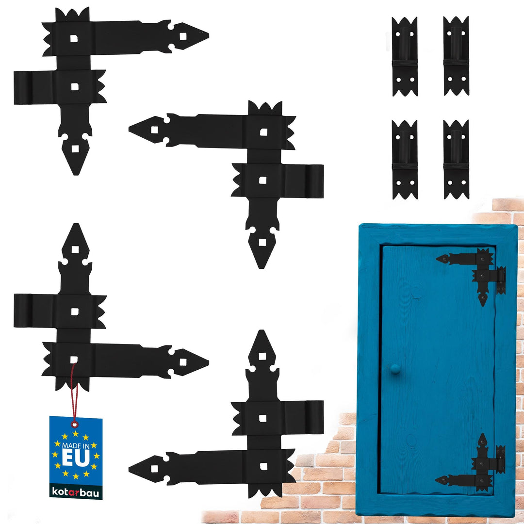 KOTARBAU® 4tlg.Winkelbänder 250 x 250 mm Geschmiedet Antik für Fensterladen Tore Garagen, 250 x 250