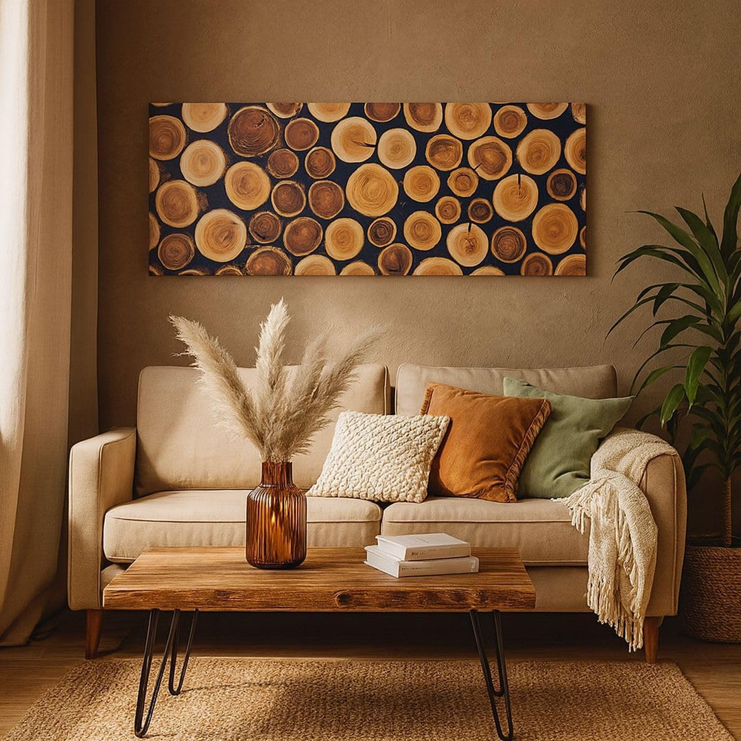 Wandbilder Dekoration Wohnzimmer Knoten Baum Stamm Panorama Bilder auf Leinwand 120x50cm Leinwandbil