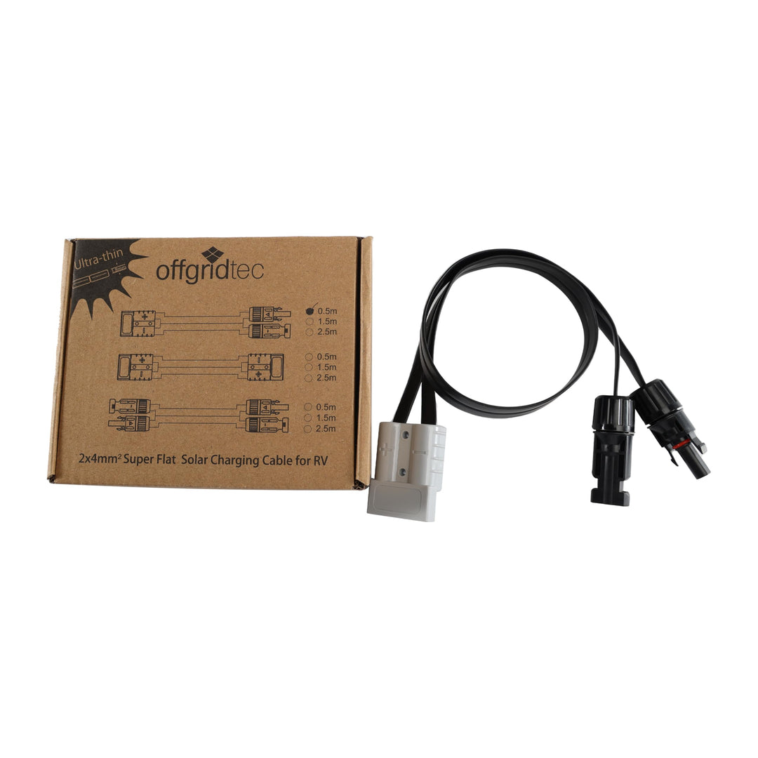 Offgridtec Anderson-zu-PV Flachkabel 4mm², Super Flaches Solar-Verbindungskabel mit Anderson- & PV-S