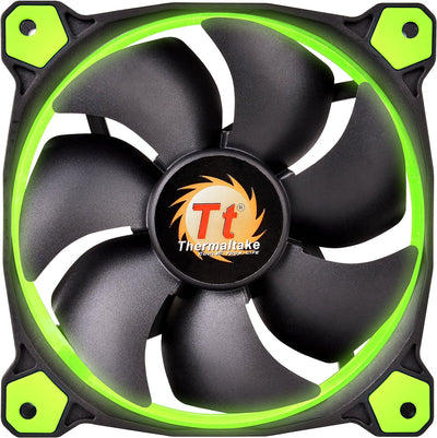Thermaltake CL-F055-PL12GR-A Riing 12 LED Gehäuselüfter, 3er Set grün