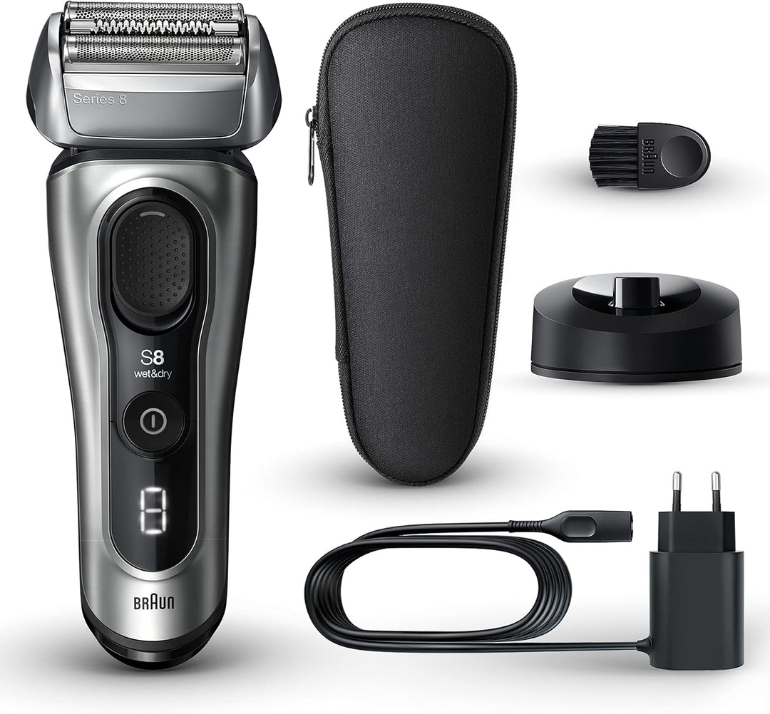 Braun Series 8 Rasierer Herren Elektrisch mit 4+1 Scherkopf, Elektrorasierer, Präzisions-Langhaarsch
