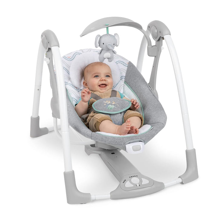 Ingenuity, ConvertMe Swing-2-Seat, Swell, zusammenklappbare Schaukel, spielt Musik und Naturgeräusch