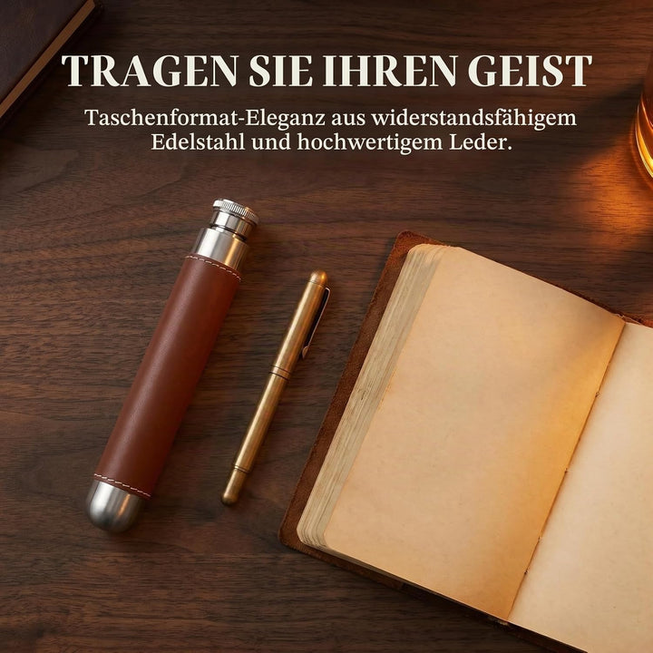 ELAYARD Tragbare WeinröHre Aus Edelstahl Mit Lederbezug Kompakter Mini-Weintopf FüR Outdoor Barzubeh
