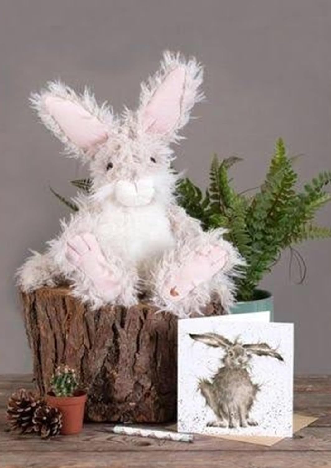 Wrendale - PLUSH001 - Plüschtier, Hase Rowan, mit Leinentasche, 26cm x 22cm x 20cm