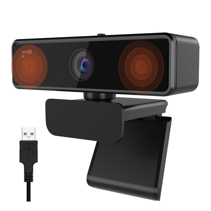 Nuroum V11 Webcam mit Mikrofon für PC, Full HD 1080P/60fps, 1440P/30fps, Rauschunterdrückung/90°Weit
