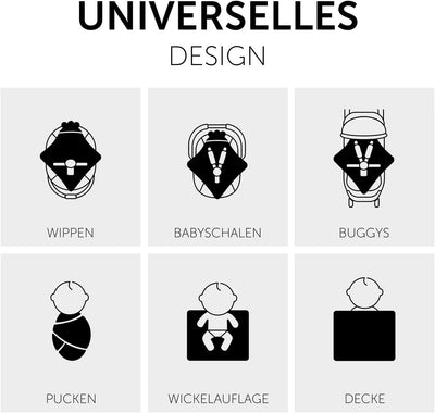 Hauck Baby Einschlagdecke Snuggle N Dream / Baumwolle / Universal für Babyschale, Autositz, Kinderwa