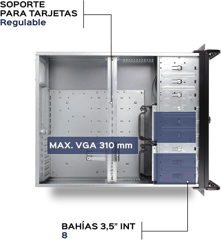 UNYKAch uk-4129 Rack-Gehäuse schwarz – PC-Gehäuse (Ablage, SGCC, Secc, ATX, Micro-ATX, 4U, Schwarz,