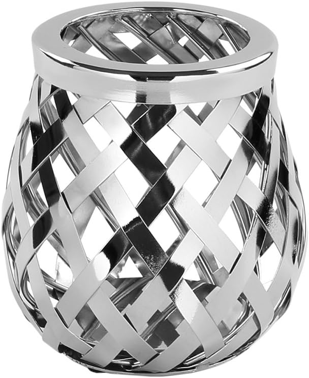 Fink Otis Windlicht aus Edelstahl und Glas in der Farbe Silber, Masse: 14cm x 14cm x 15cm, 159205
