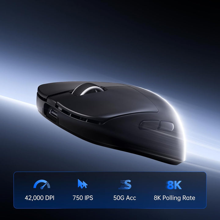 MCHOSE L7 Ultra+ Gaming Maus Kabellos, Ultraleicht, Ergonomisch, 42.000 DPI, PAW3950, Optical Switch
