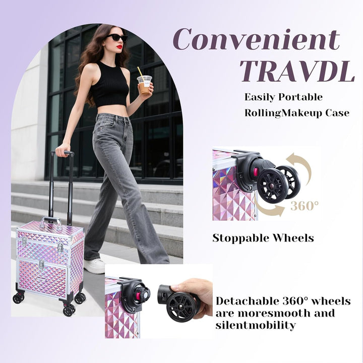 Kosmetikkoffer Trolley Kosmetik Trolley mit Schublade Make up Koffer Schminkkoffer Friseurkoffer mit