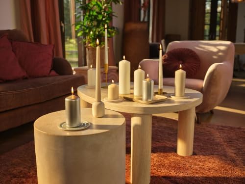 Bolsius Glatte Stumpenkerzen - Elfenbein - Set 8 Stück - Dekorative Haushaltkerzen - Länge Brenndaue